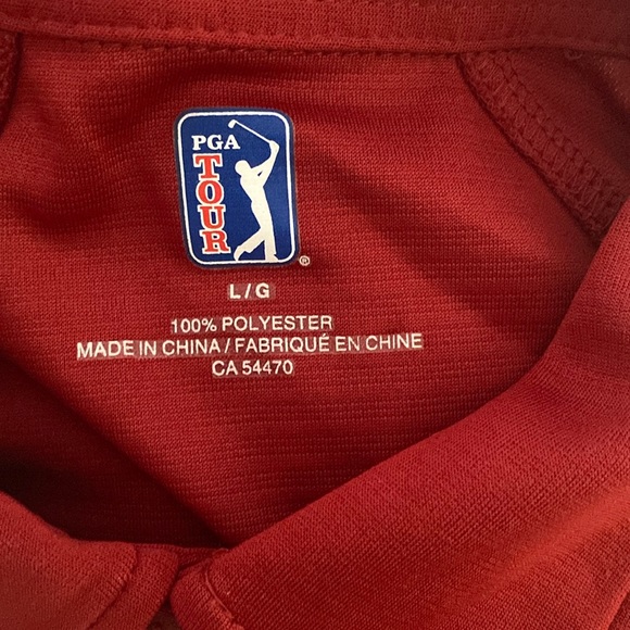 PGA Tour men’s Red Golf Polo Size Large ( 110 A ) - Picture 2 of 5